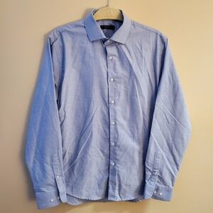 J.B. Britches Men's Blue Button Down Dress Shirt Size 15 1/5, 32-33 Cotton Blend